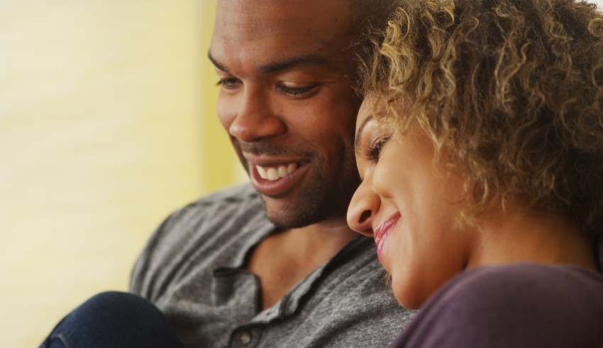couple smiling about the book2